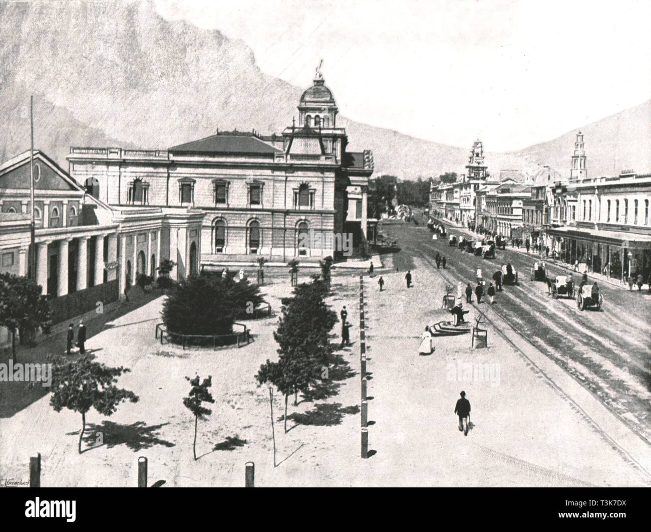 Adderley Street, avec l'échange commercial et Standard Bank, Cape Town, Afrique du Sud, 1895. Créateur : Inconnu. Banque D'Images