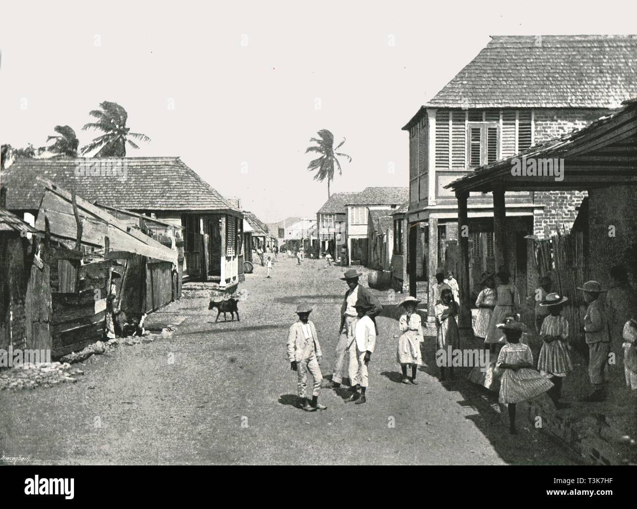 Scène de rue à Port Royal, Jamaïque, 1895. Organisateur : York & Fils. Banque D'Images