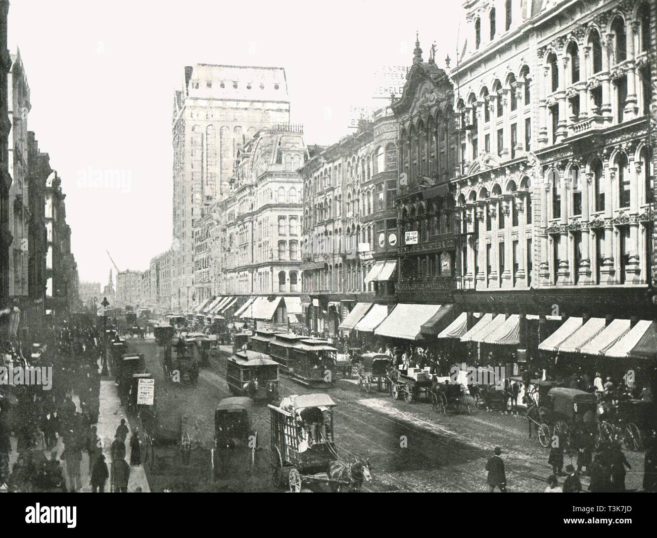 State Street, Chicago, USA, 1895. Organisateur : W & S Ltd. Banque D'Images