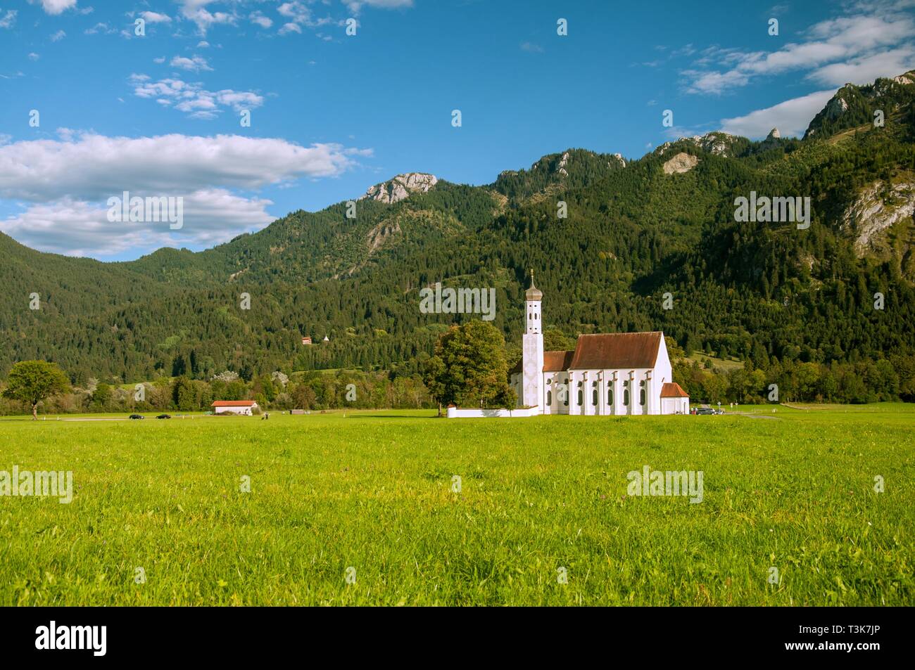 Église Sankt Coloman, près de Schwangau dans la Souabe, Bavière, Allemagne, Europe Banque D'Images