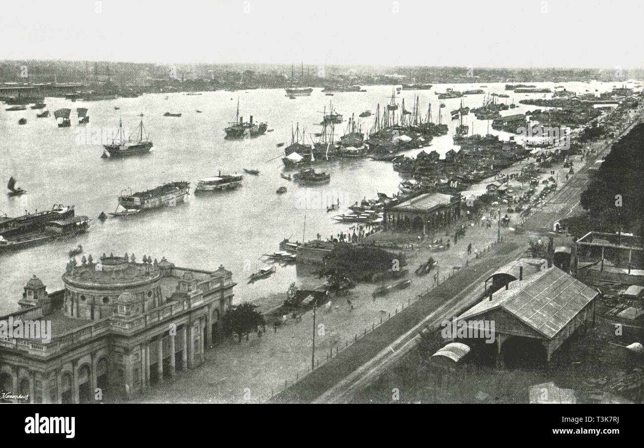 Vue depuis le pont de Hooghly, Calcutta, Inde, 1895. Créateur : Inconnu. Banque D'Images