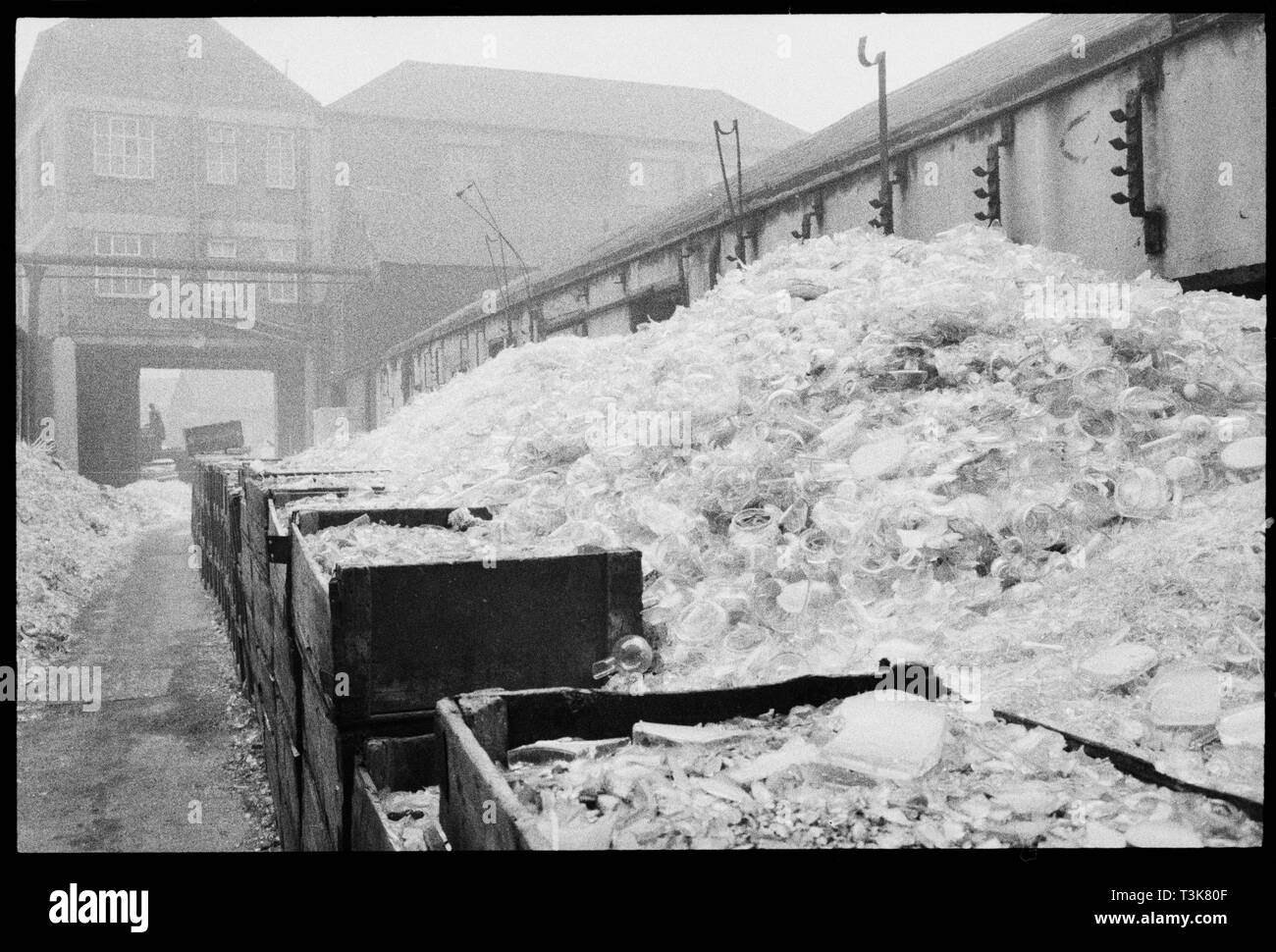 L'usure du verre brisé, Flint Glass Works, rue Alfred, Millfield, Sunderland, 1961. Organisateur : Eileen Deste. Banque D'Images