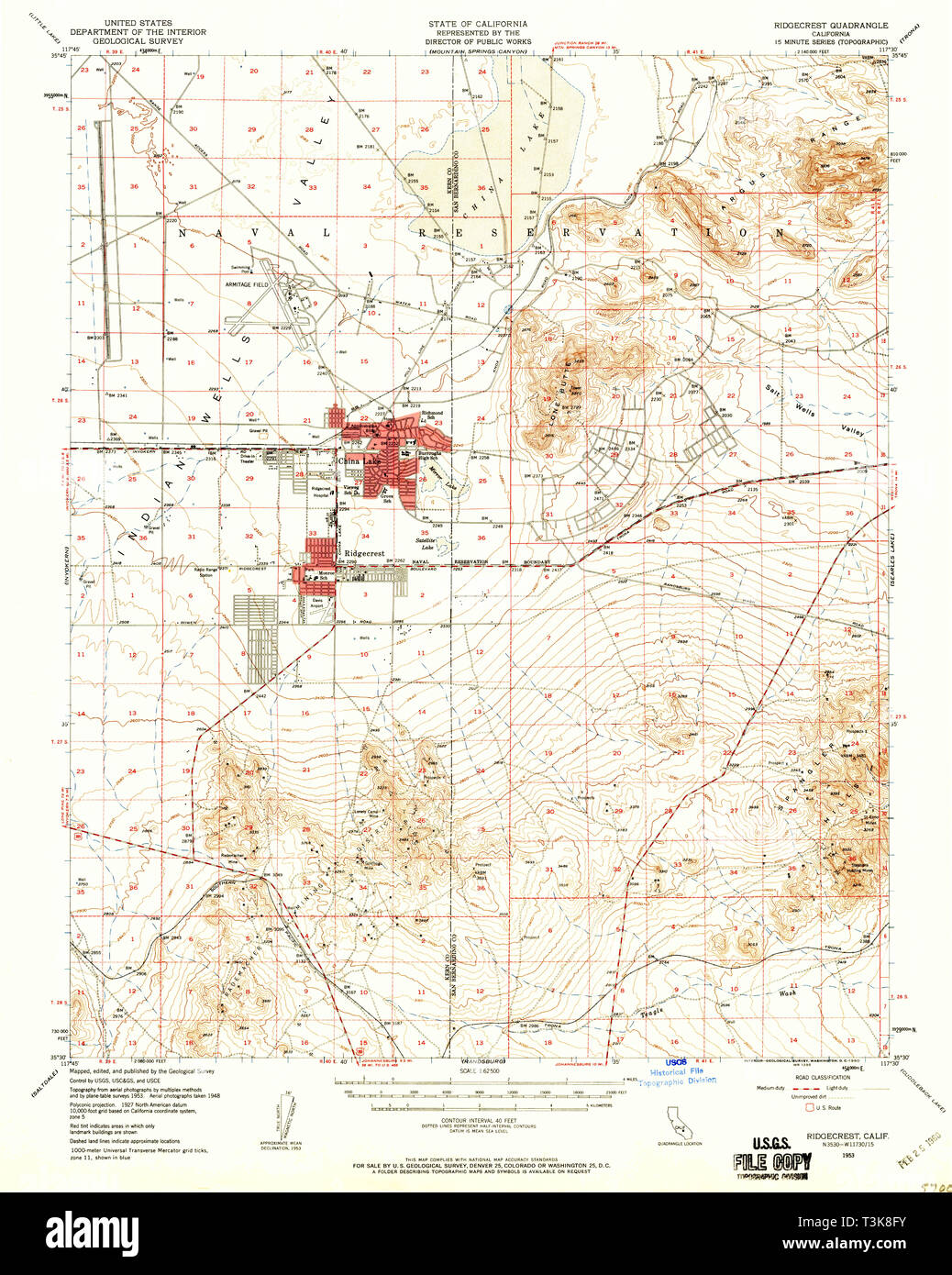 Carte de la californie ridgecrest Banque de photographies et d’images à