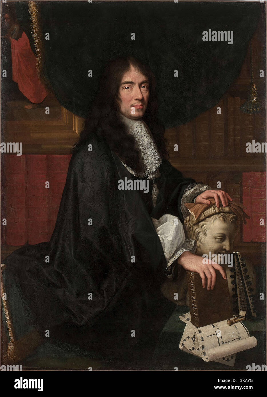 Portrait de Charles Perrault (1628-1703). Organisateur : Le Brun, Charles (1619-1690). Banque D'Images