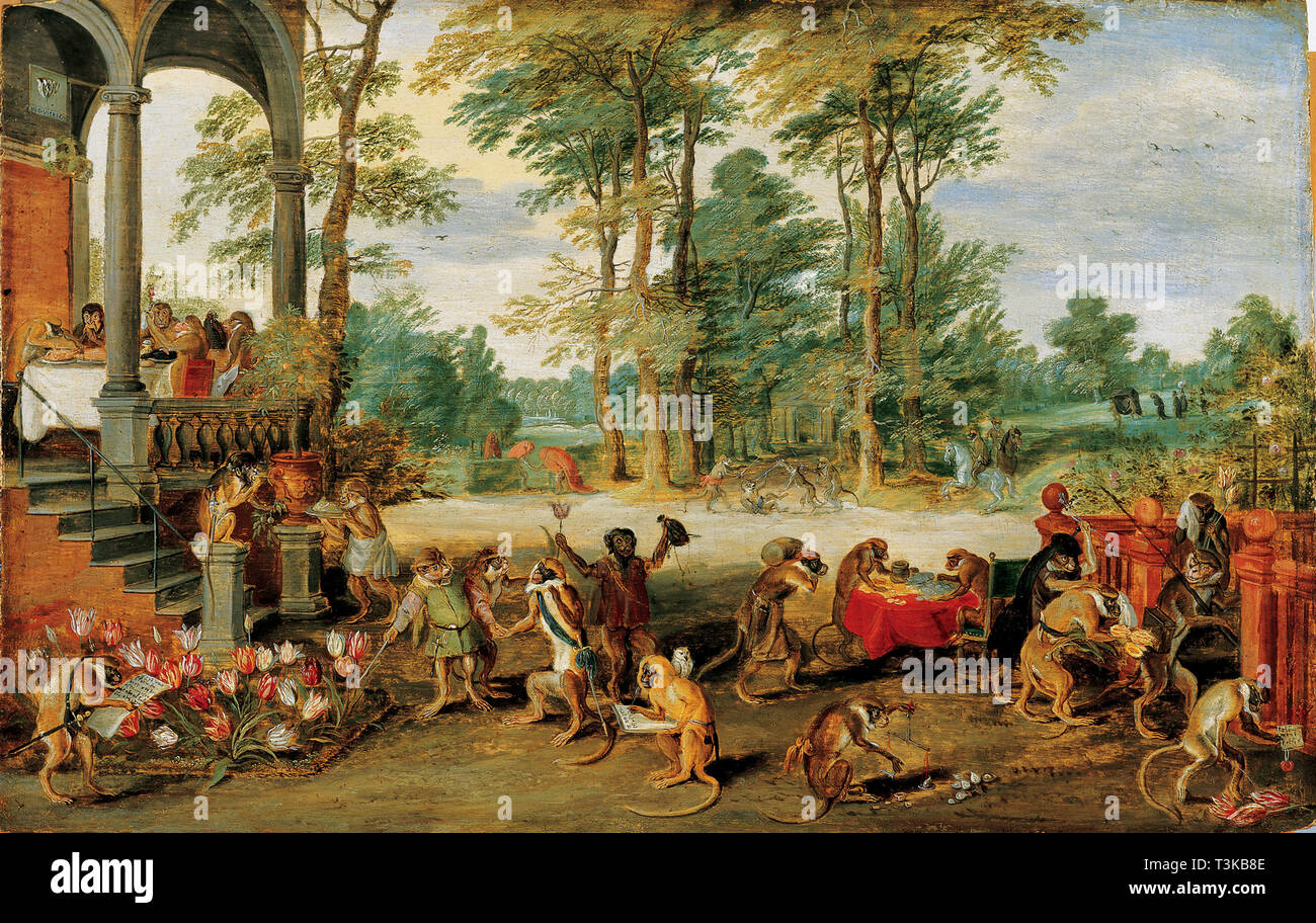 Une satire de la Tulip Mania, ch. 1640. Organisateur : Brueghel, Jan, le jeune (1601-1678). Banque D'Images