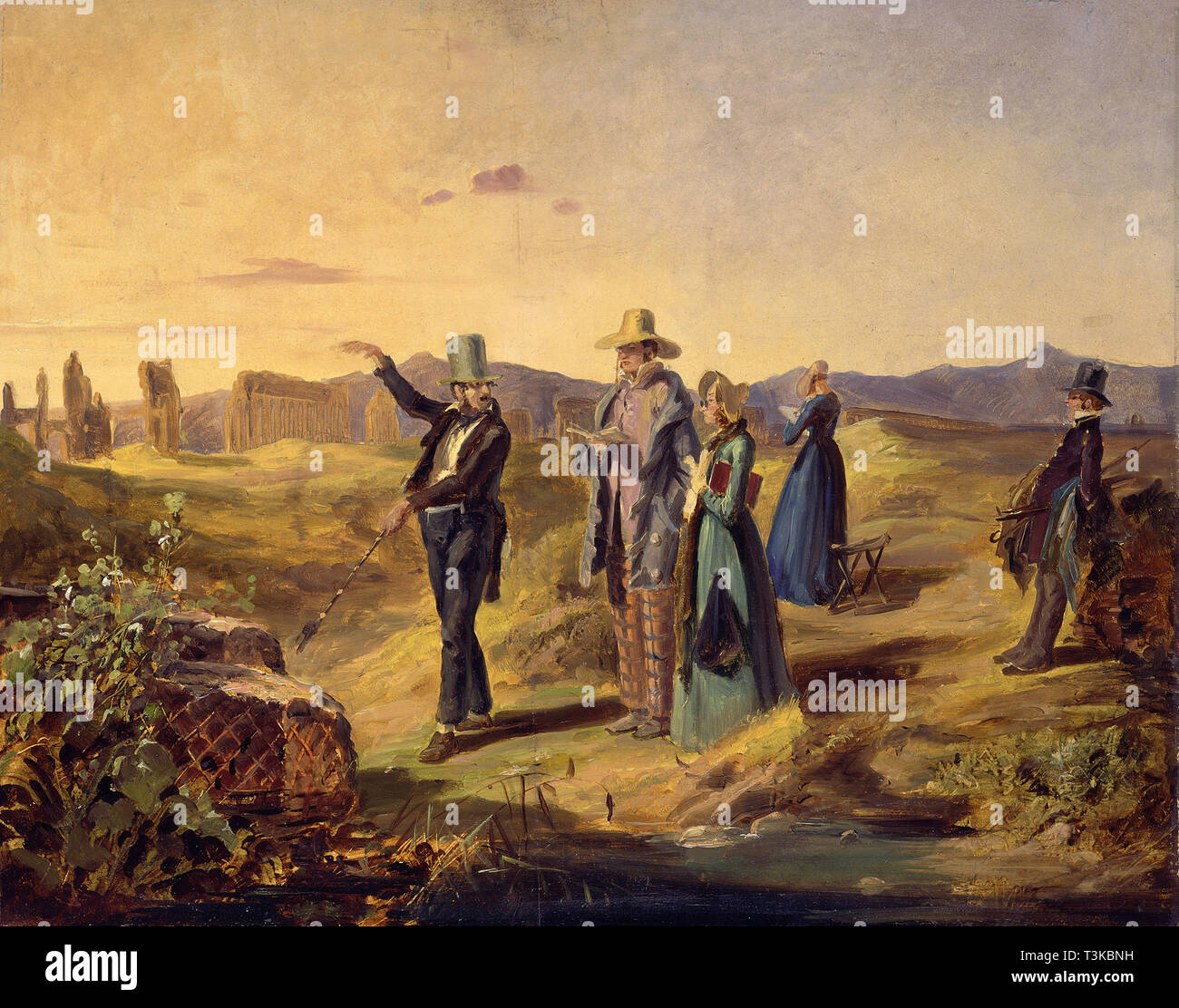 Les anglais dans la Campagna, ca 1835. Organisateur : Spitzweg, Carl (1808-1885). Banque D'Images