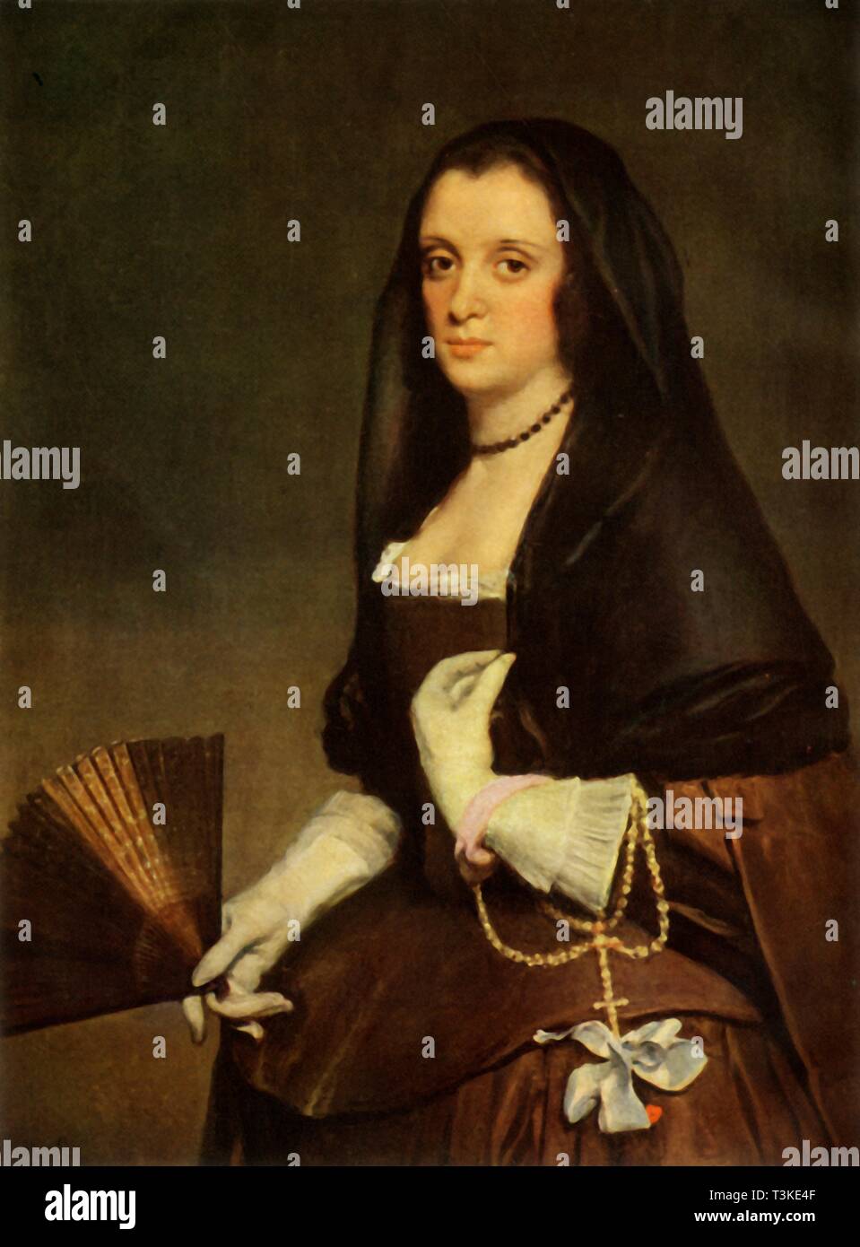 'La Dame avec une Fan', c1640, (1946). Organisateur : Diego Velasquez. Banque D'Images