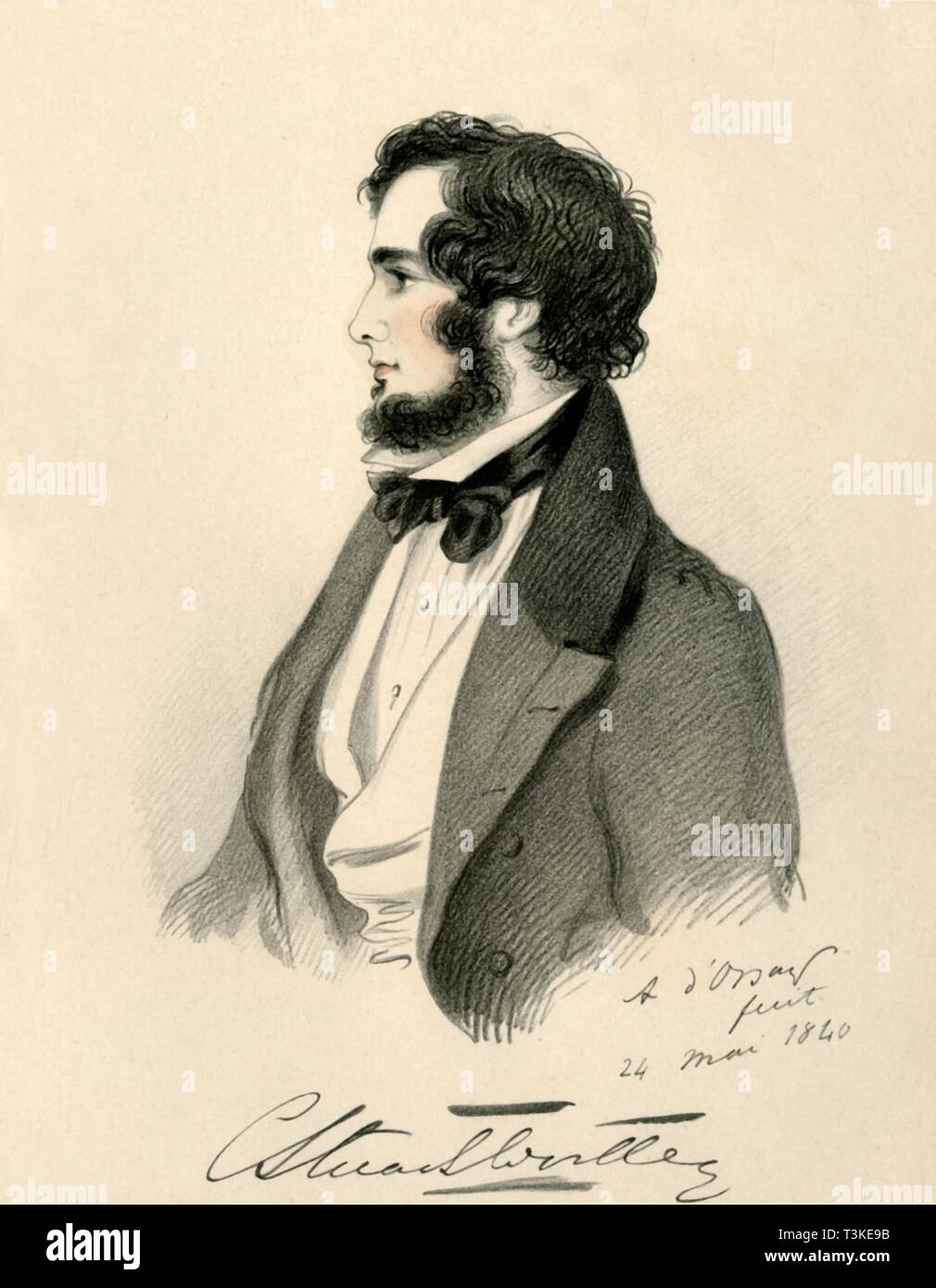 'Charles Stuart Wortley', 1840. Créateur : Richard James Lane. Banque D'Images
