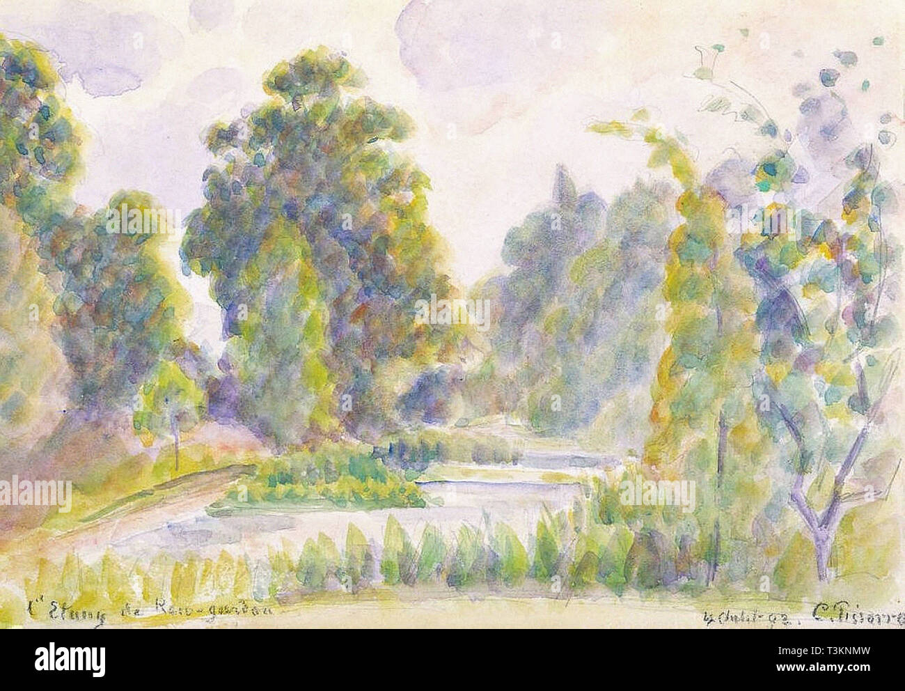 Camille PISSARRO (1830 - 1903) l'étang à Montfoucault