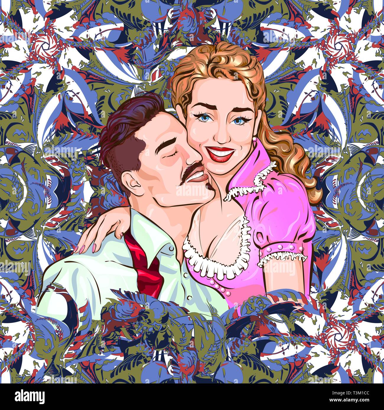 Vector illustration représentant un couple d'amoureux Illustration de Vecteur