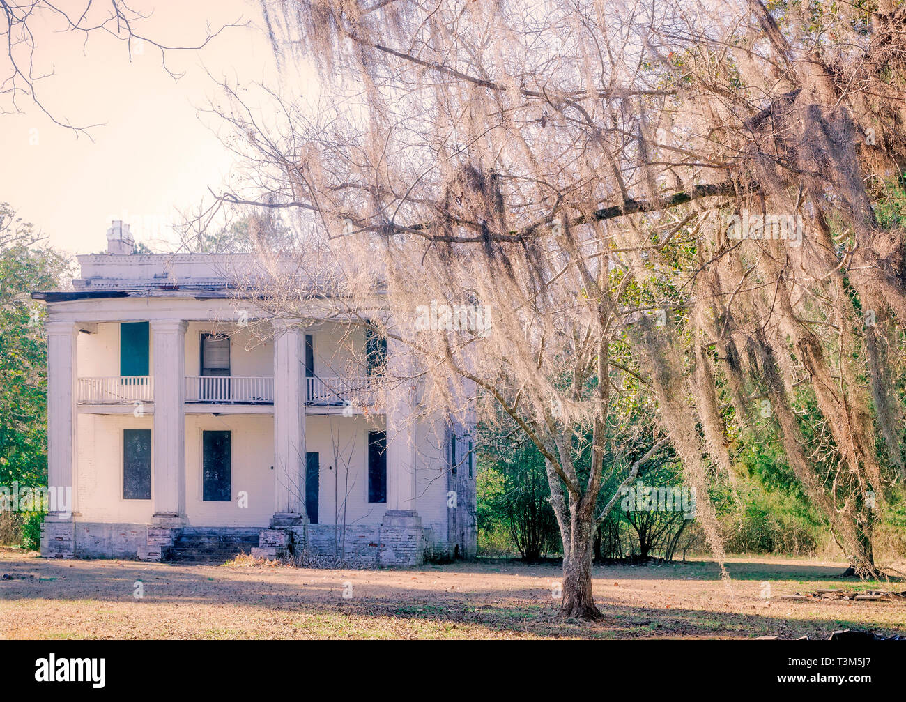 L'ancien esclave quarts d Kirk-View Mansion sont représentés, 7 février 2015, à l'ancienne Cahawba Parc archéologique d'Orville, Alabama. Banque D'Images