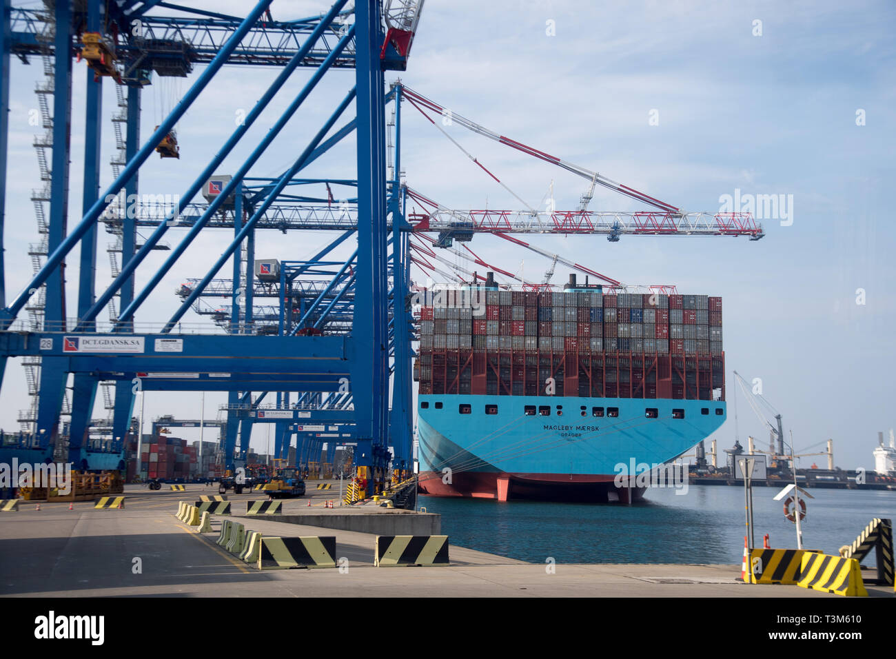 Terminal à conteneurs en eaux profondes DCT à Gdansk, Pologne. 30 mars 2019 © Wojciech Strozyk / Alamy Stock Photo Banque D'Images