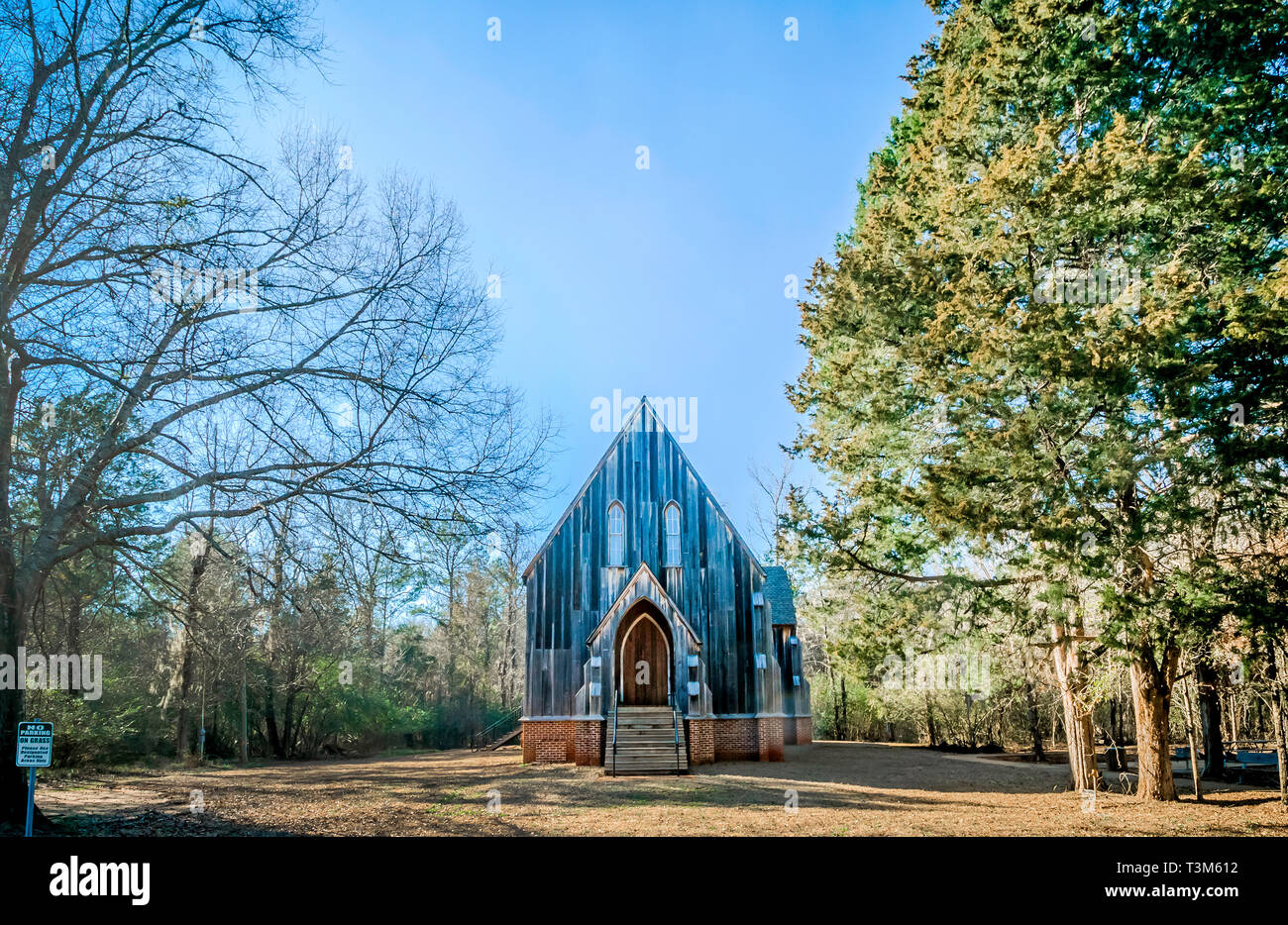 L'Église Saint Luc est représenté, le 7 février 2015, à l'ancienne Cahawba Parc archéologique d'Orville, Alabama. Banque D'Images