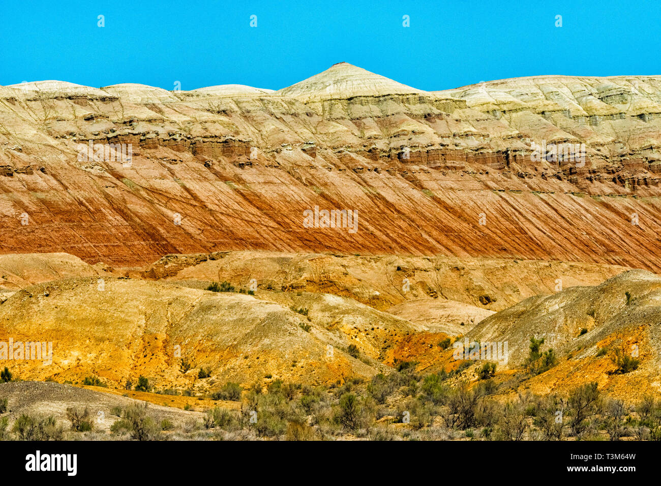 La montagne d'Aktau, Altyn-Emel National Park, au Kazakhstan Banque D'Images