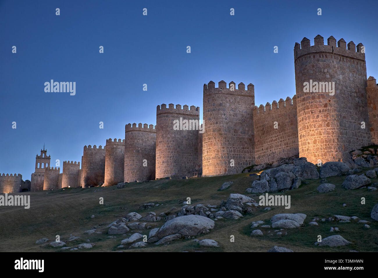 Vues de la ville d'Avila en Espagne, ville fortifiée médiévale parfaitement préservée Banque D'Images