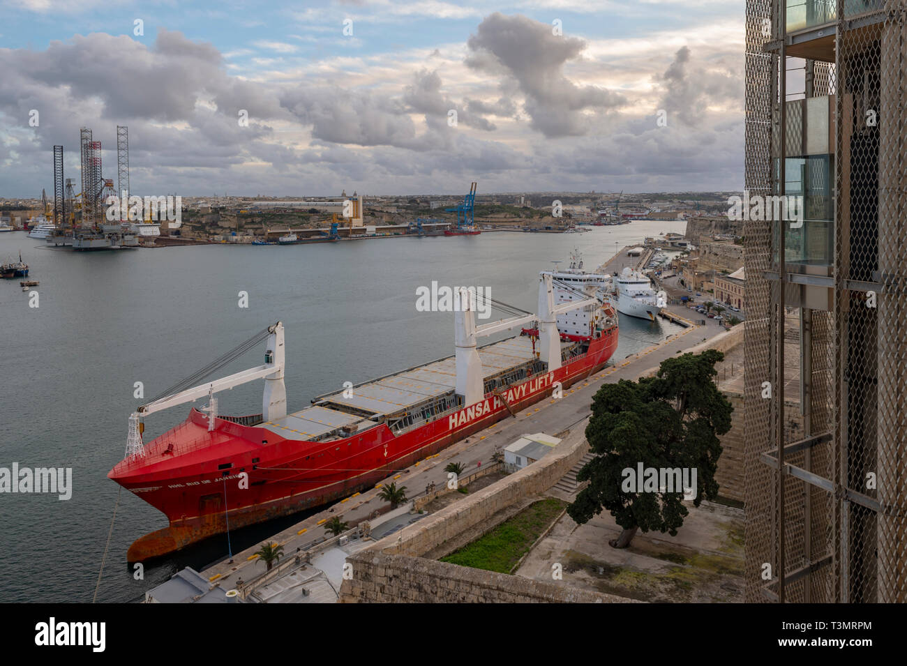 Hansa Heavy Lift, HHL Rio de Janeiro, navire amarré à La Valette Malte Banque D'Images