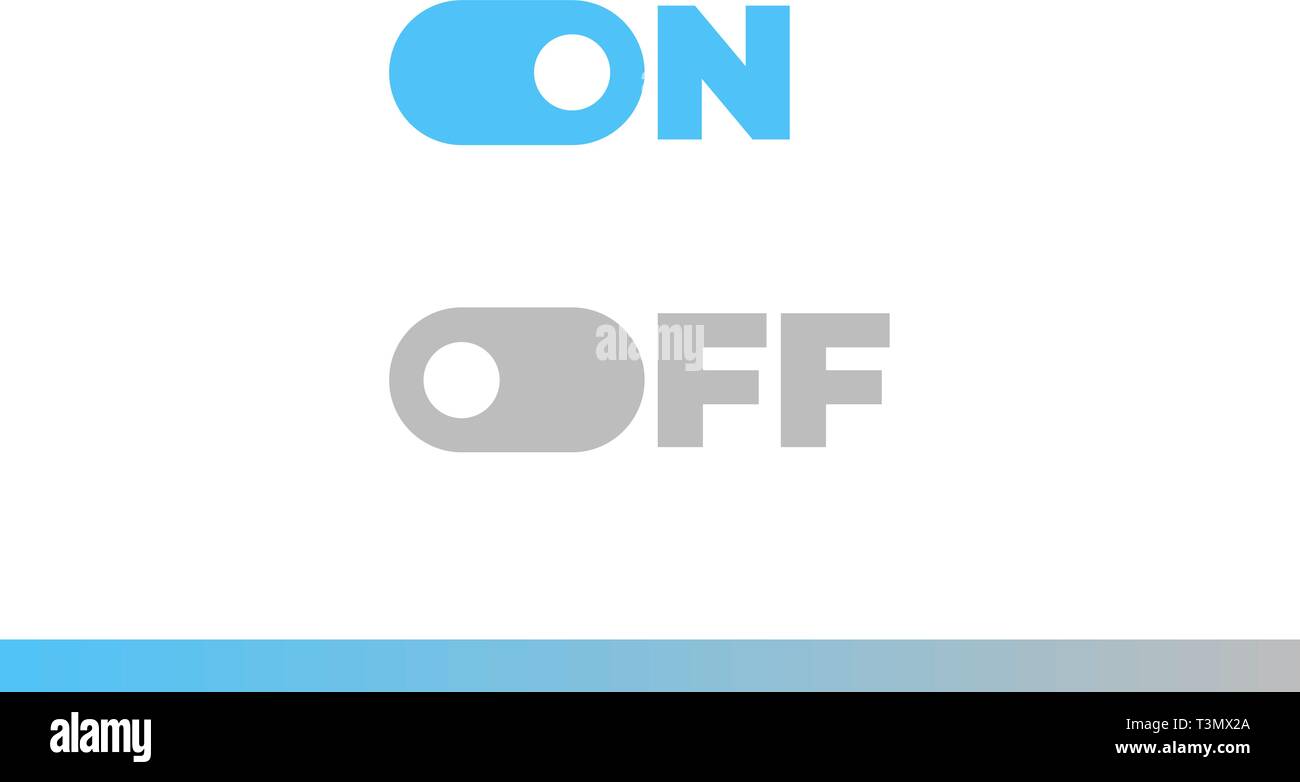 Sur le bouton de l'interrupteur de mode Off sliders. Passer d'une télévision moderne UX design élément du vecteur défini pour site web ou mobile app Illustration de Vecteur