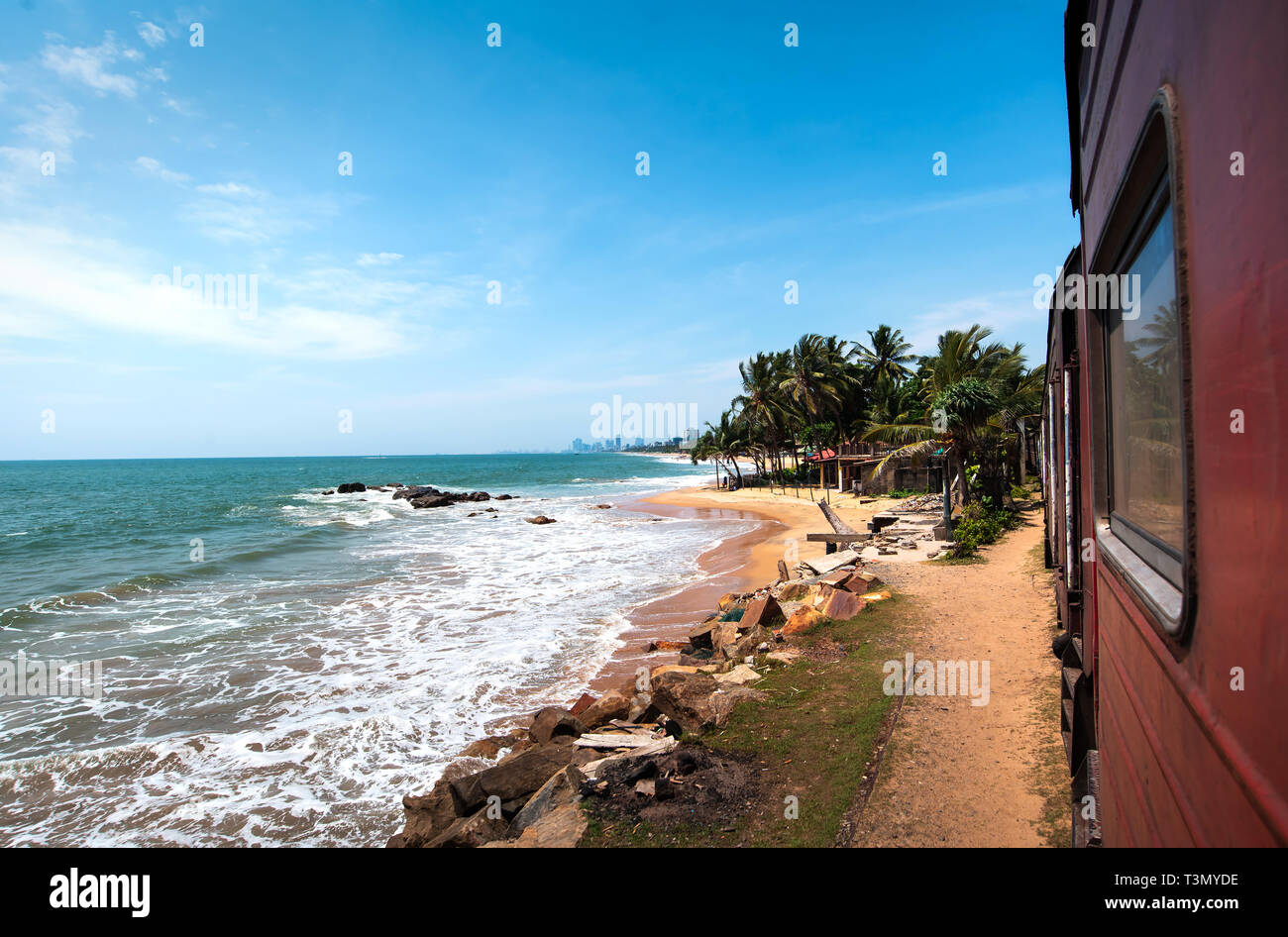 La vue panoramique du littoral au Sri Lanka Banque D'Images