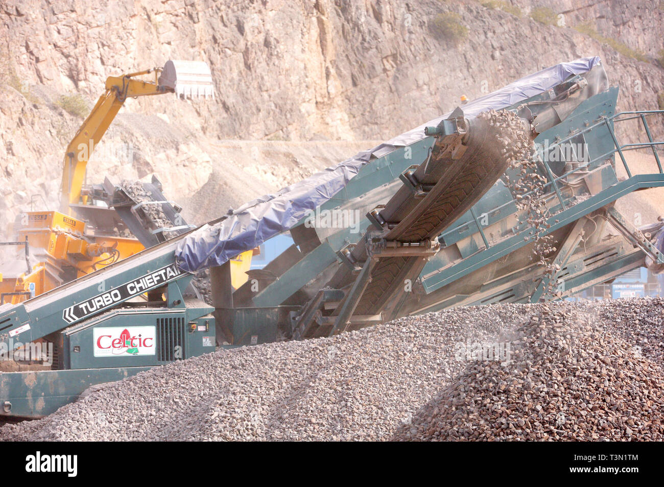 Hanson Aggregates à Machen Quarry à Newport South Wales. Le 05/10/2005 Banque D'Images