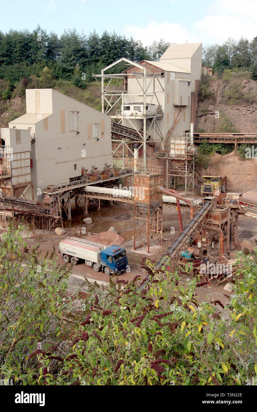 Hanson Aggregates à Machen Quarry à Newport South Wales. Le 05/10/2005 Banque D'Images