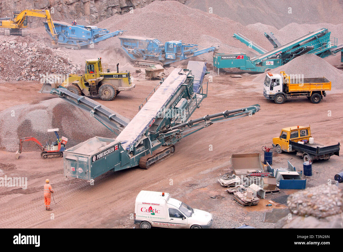 Hanson Aggregates à Machen Quarry à Newport South Wales. Le 05/10/2005 Banque D'Images