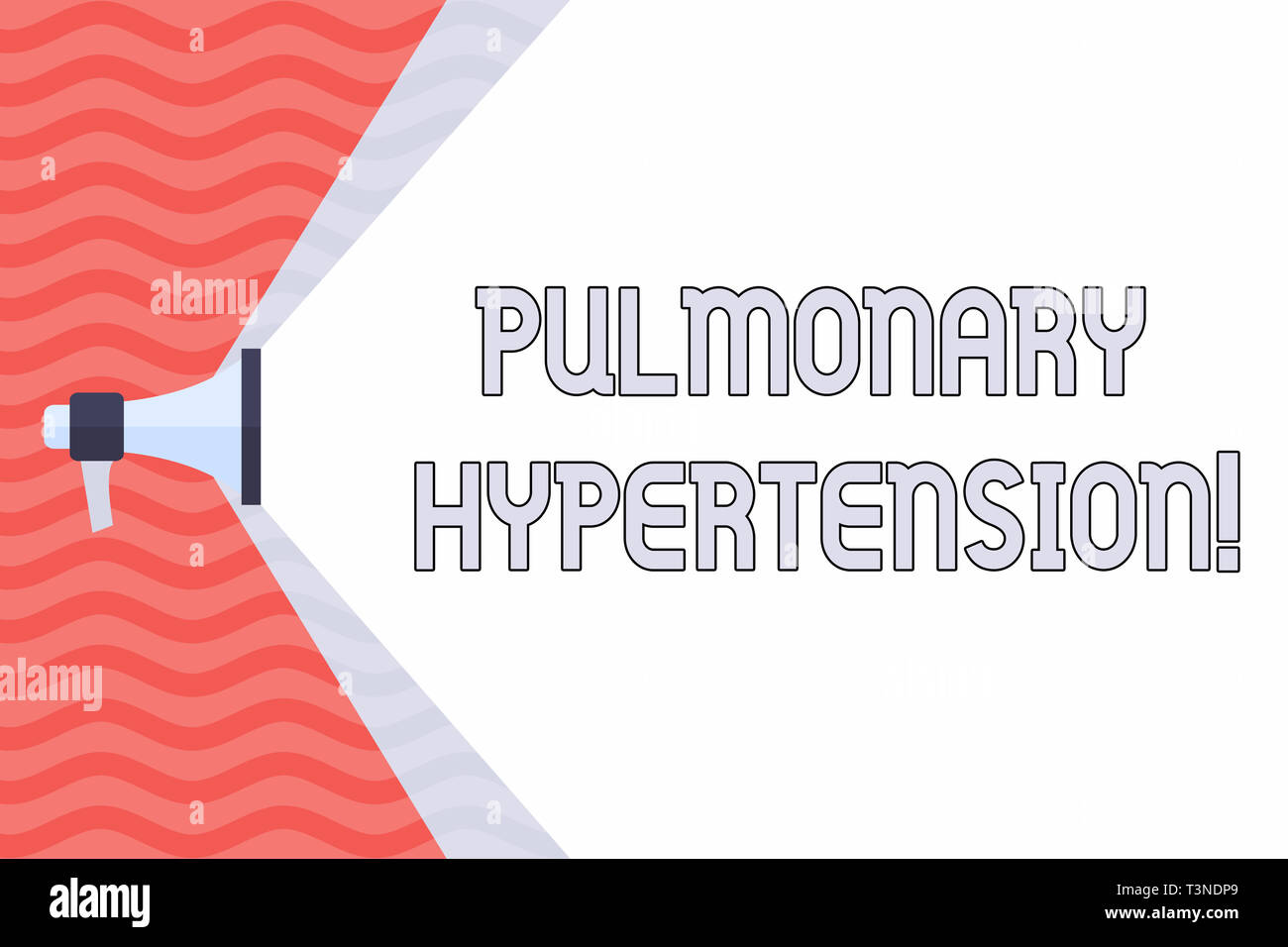 Texte de l'écriture l'hypertension artérielle pulmonaire. Photo conceptuelle une pression élevée dans la circulation pulmonaire mégaphone et extension de la capacité de Volume Ra Banque D'Images