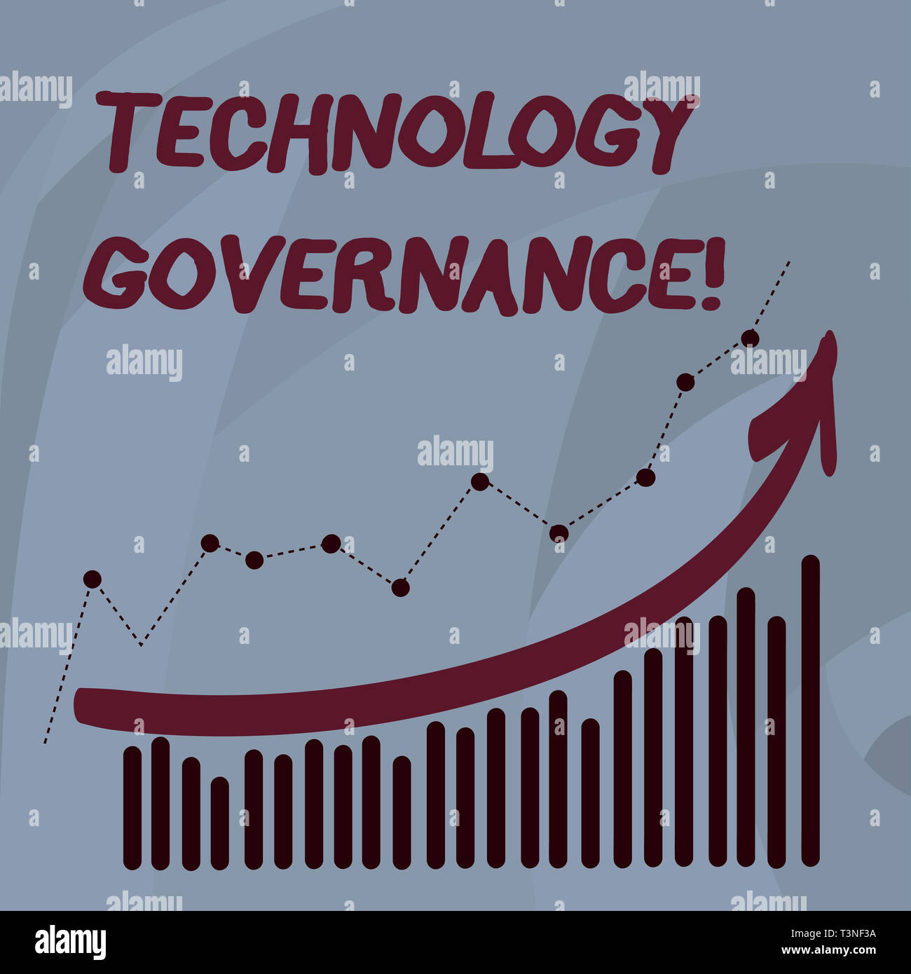 Texte de l'écriture de la gouvernance de la technologie. Cadre photo conceptuelle qui fournissent la structure formelle de l'Institut pour l'ensemble de la ligne et colonne colorée Banque D'Images