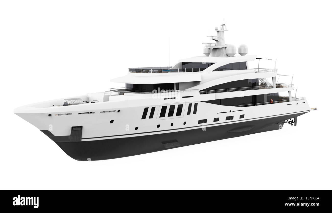 Yacht de plaisance blanc isolé Banque D'Images