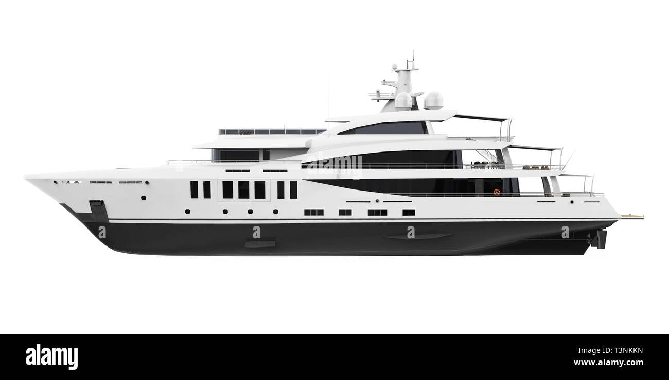 Yacht de plaisance blanc isolé Banque D'Images