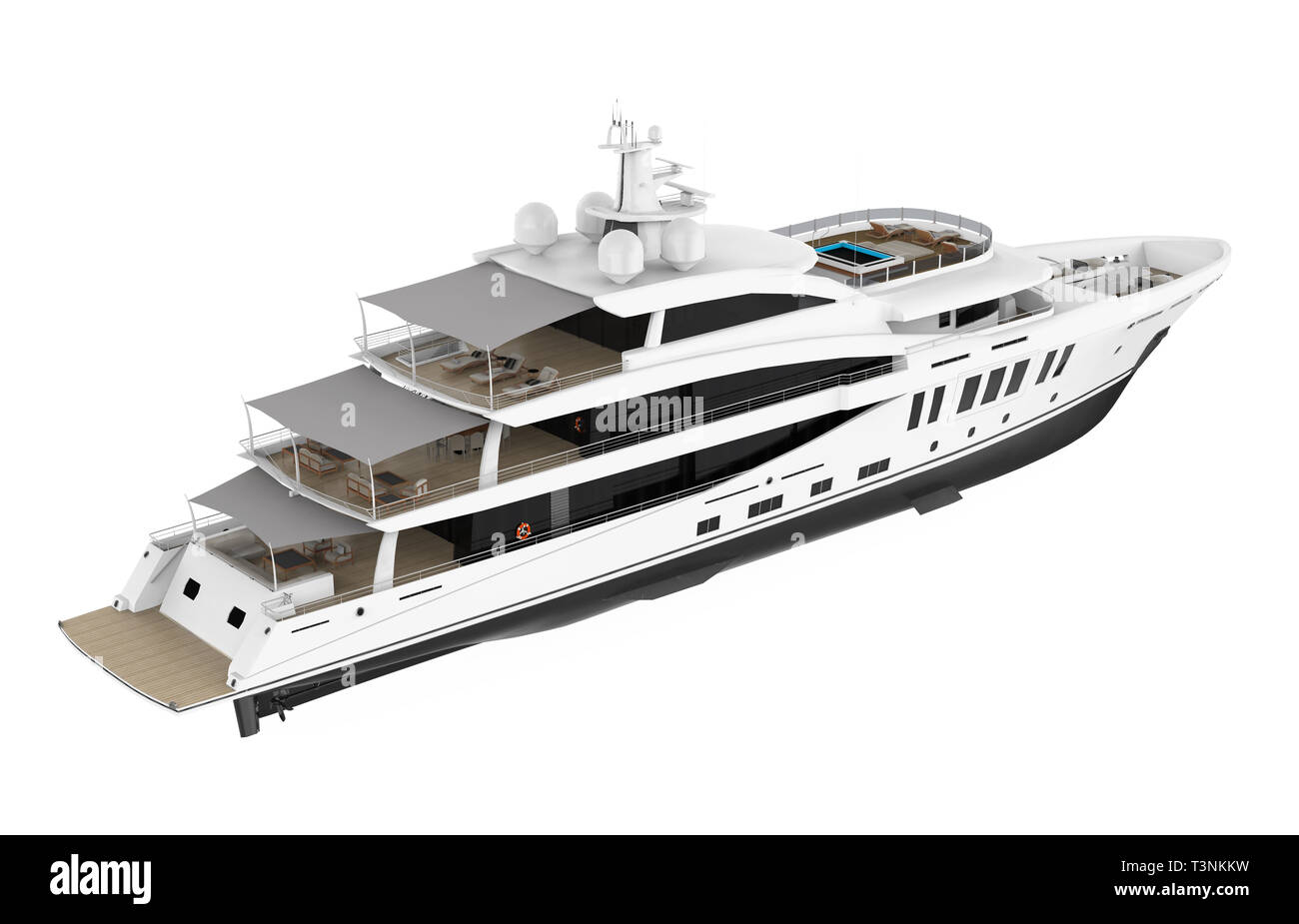 Yacht de plaisance blanc isolé Banque D'Images