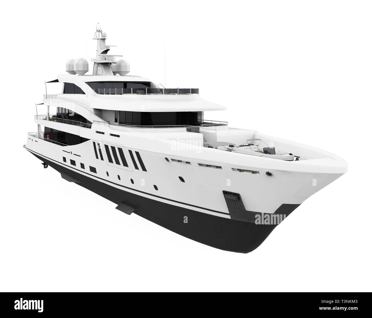 Yacht de plaisance blanc isolé Banque D'Images