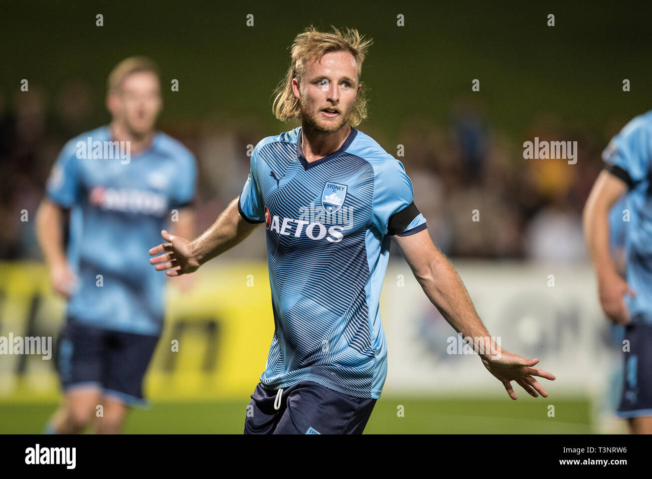 Kogarah, Australie. 10 avr, 2019. Ryan Grant Sydney FC au cours de l'AFC Champions League match Groupe H FC entre Sydney et Shanghai EPOP à Stade du Jubilé, Kogarah, Australie, le 10 avril 2019. Photo de Peter Dovgan. Usage éditorial uniquement, licence requise pour un usage commercial. Aucune utilisation de pari, de jeux ou d'un seul club/ligue/dvd publications. Credit : UK Sports Photos Ltd/Alamy Live News Banque D'Images