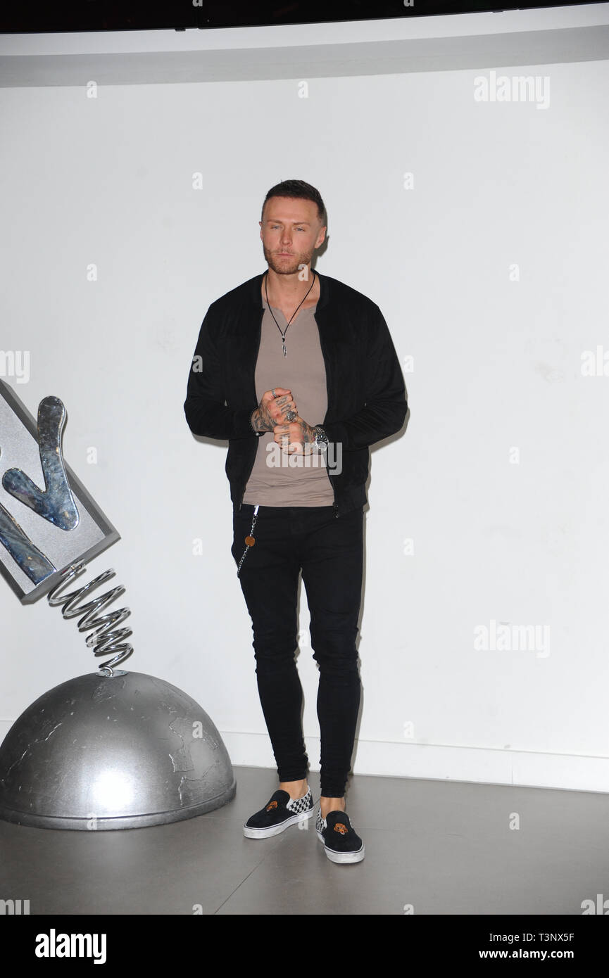 Kyle Christie vu pendant la distribution de la toute nouvelle série de MTV, le défi : La Guerre des mondes lancement presse au MTV de l'AC, de Camden à Londres. Banque D'Images