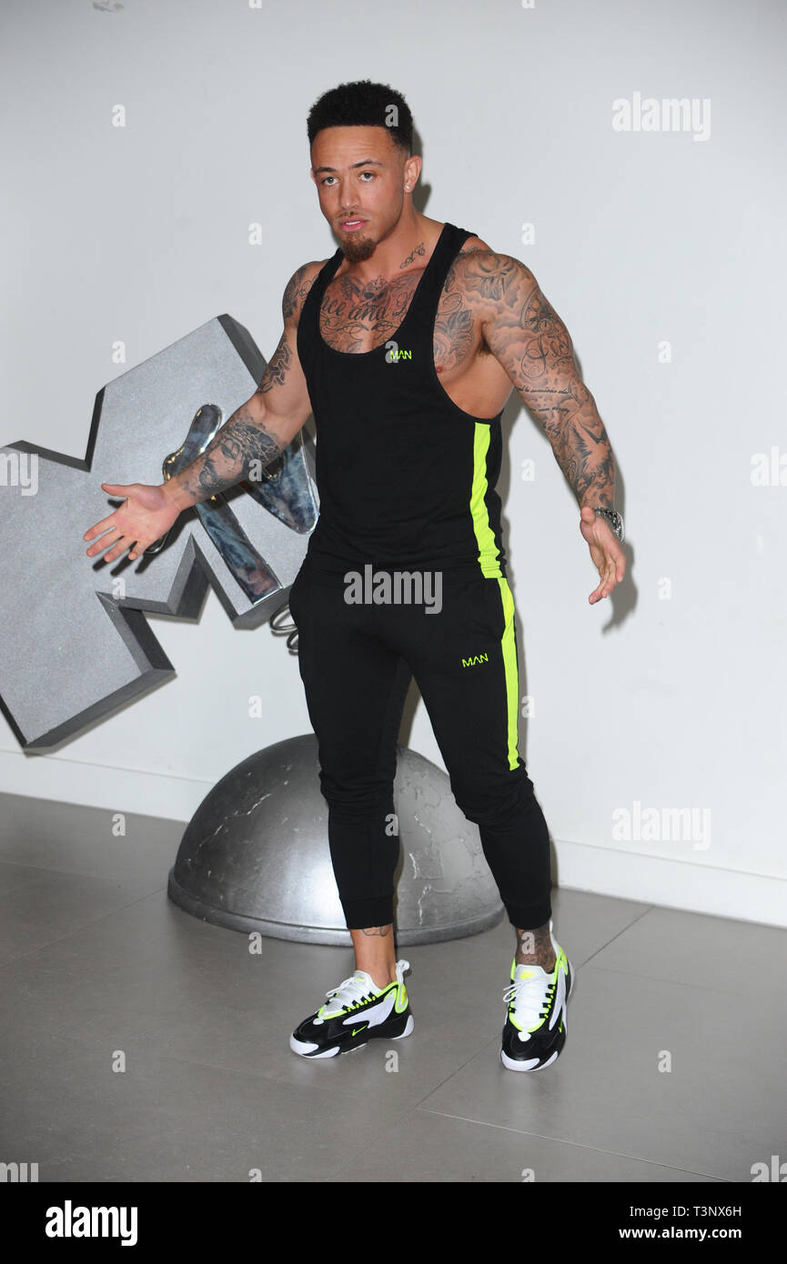 Ashley Cain vu pendant la distribution de la toute nouvelle série de MTV, le défi : La Guerre des mondes lancement presse au MTV de l'AC, de Camden à Londres. Banque D'Images