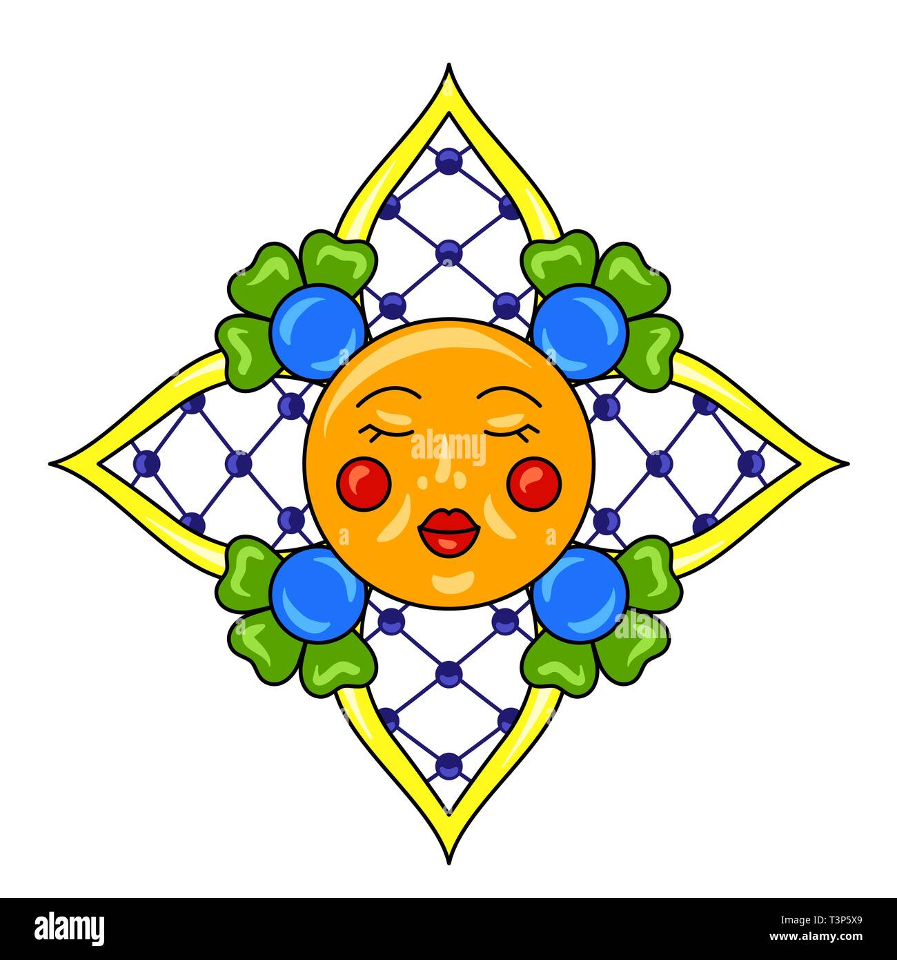 Star mexicaine avec fleurs ornementales. Illustration de Vecteur