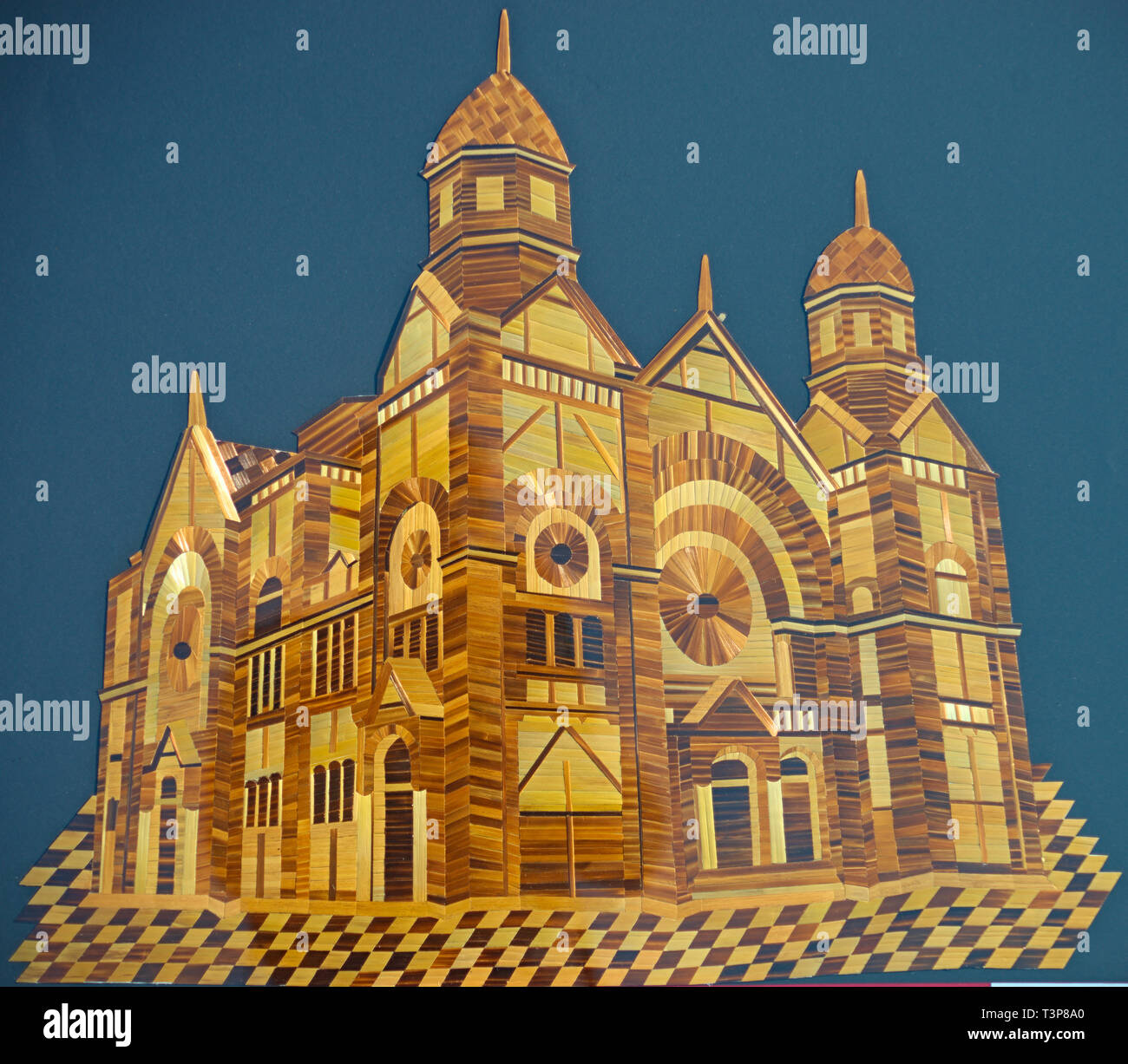 La KAC, Serbie, 4 novembre 2018 - L'Art de paille de blé photo représentant synagogue juive Banque D'Images