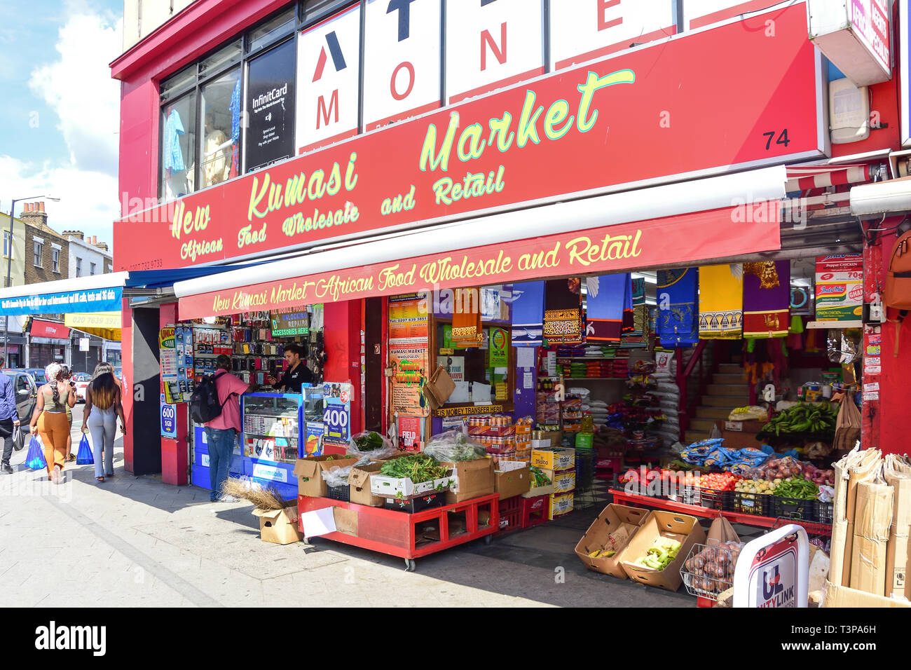 Nouveau Marché de Kumasi, magasins de produits africains, Peckham Rye Lane, quartier de Southwark, Londres, Angleterre, Royaume-Uni Banque D'Images