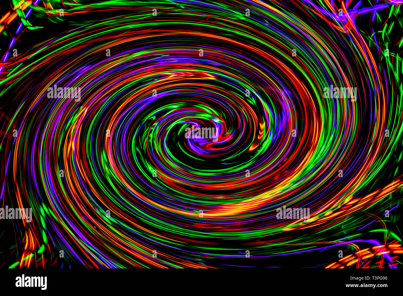 À partir de la spirale des lignes colorées. Tableau abstrait - images psychédéliques. Banque D'Images