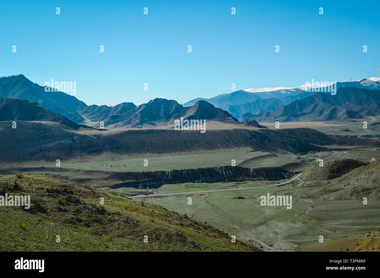 Les paysages de montagne de l'Altaï, Chui. Valley Chuya. Banque D'Images