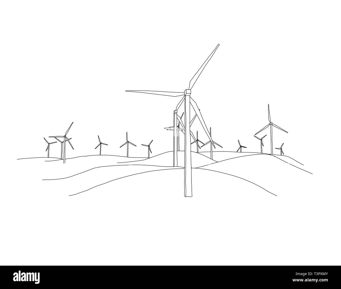 Wind turbine, vector Illustration de Vecteur