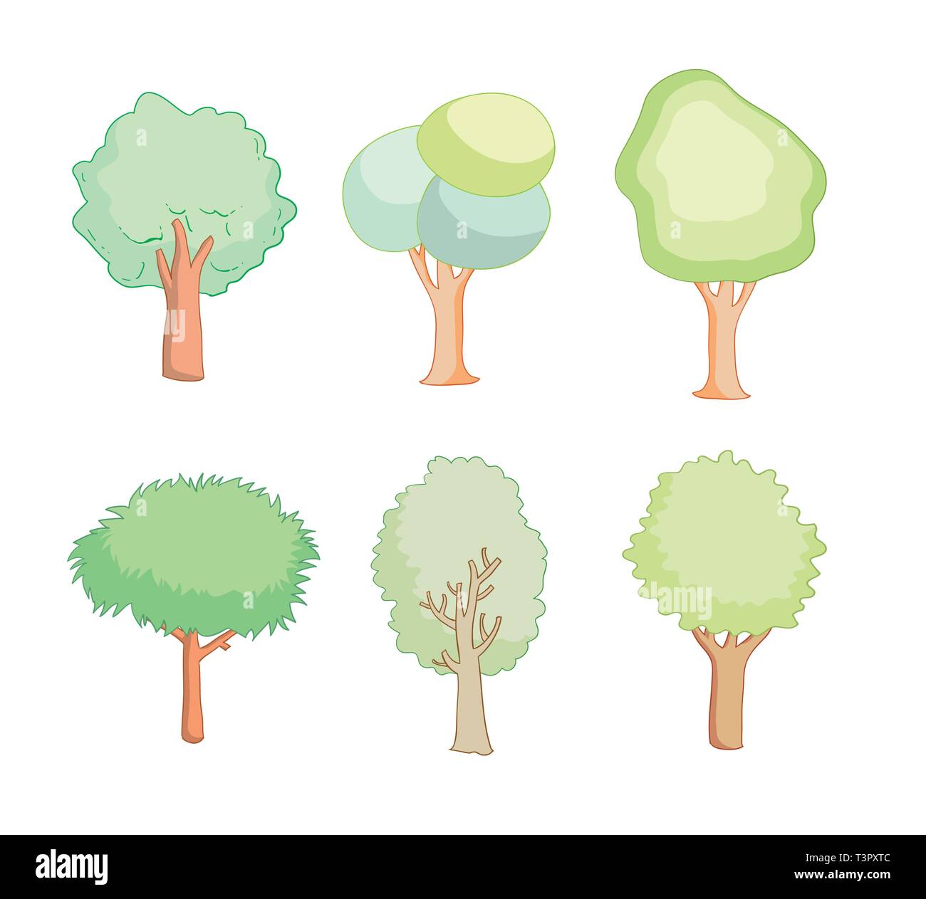 Ensemble d'arbres, vector illustration. Illustration de Vecteur