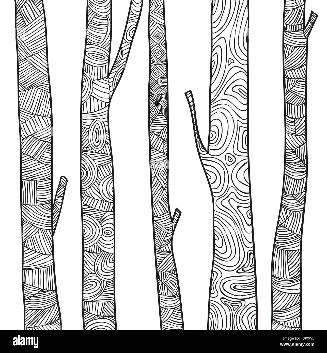 Ensemble d'arbres, vector illustration. Illustration de Vecteur