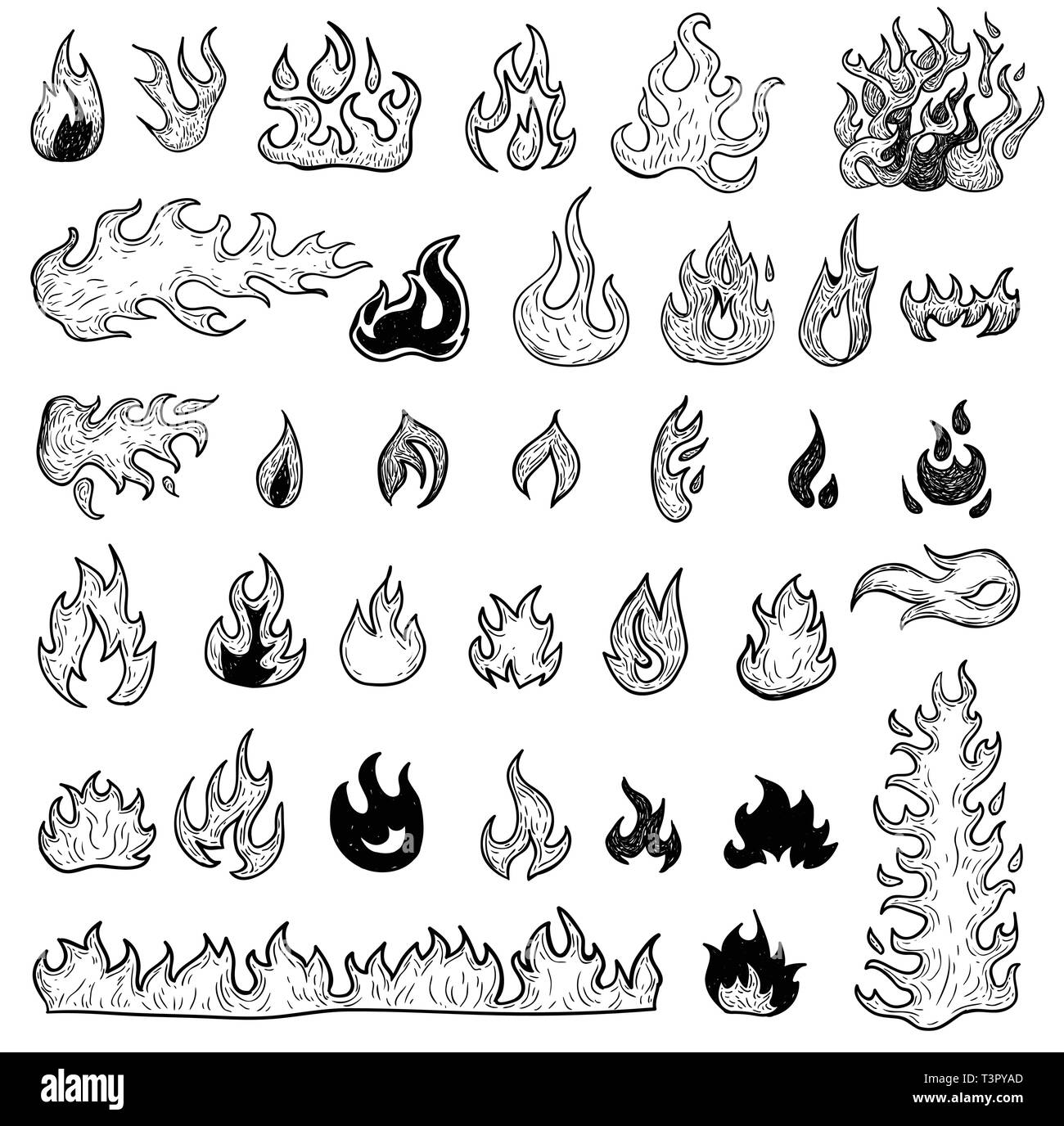 L'icône de la flamme de feu. Vector illustration Image Vectorielle