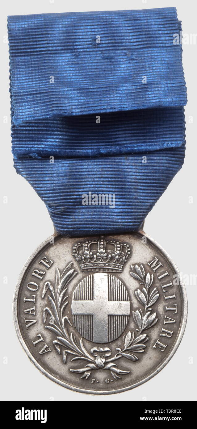 Médaille de la valeur militaire, 'Al Valore Militare', 'Guerre d'Italie 1859', en argent, attribuée à 'WEBER J vendus. 8E LIG', fabr. italienne signée 'F. G.', Additional-Rights Clearance-Info-Not-Available- Banque D'Images