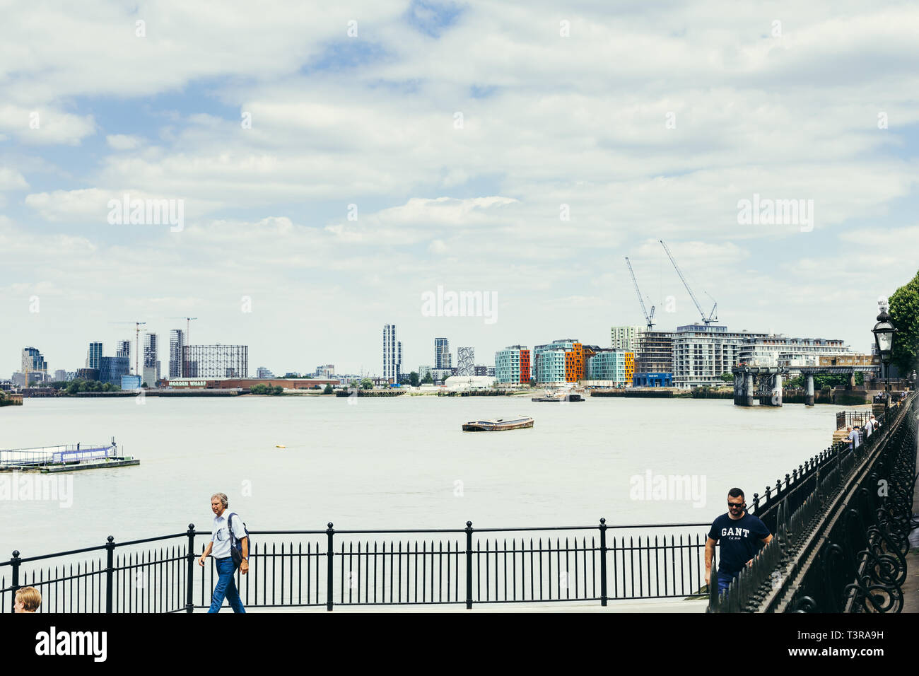 Londres, Royaume-Uni - 23 juillet 2018 : la Cour et l'Olympien Ossel façon vu du Greenwich Pier Banque D'Images