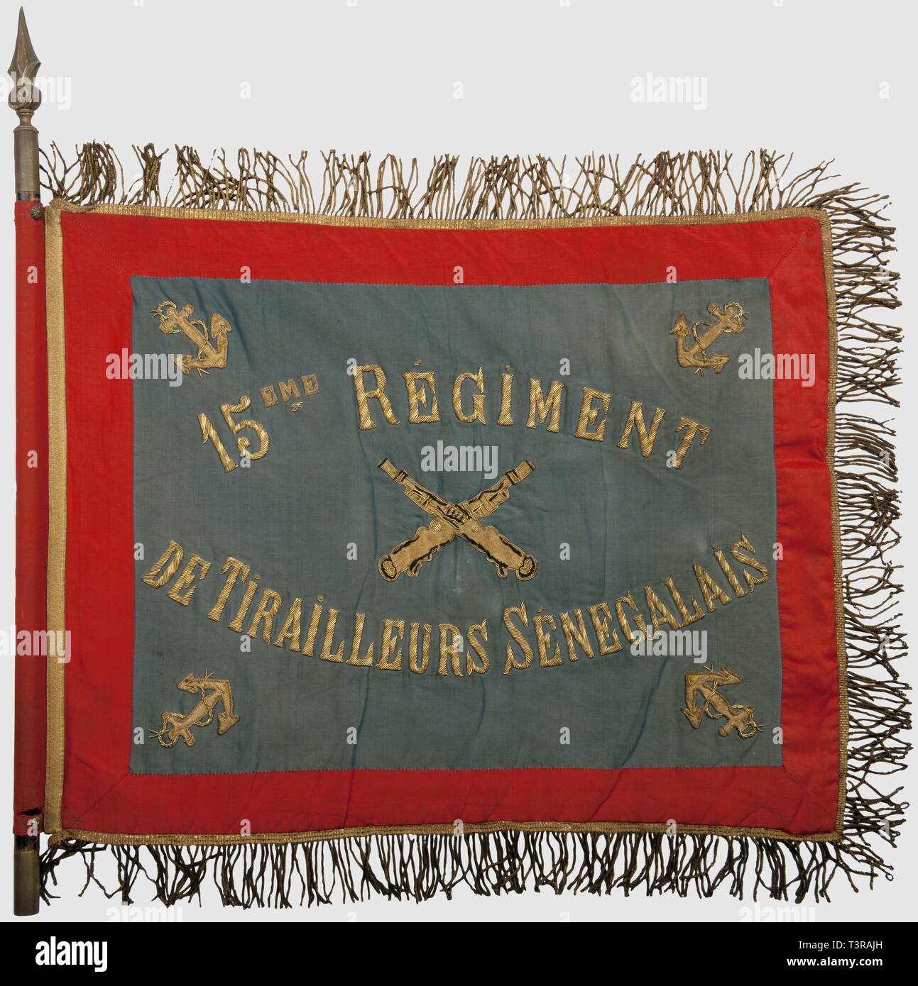 SCOUTISME DRAPEAU BRODE FANION POUR ETENDARD AVEC FRANGES FAIT MAIN