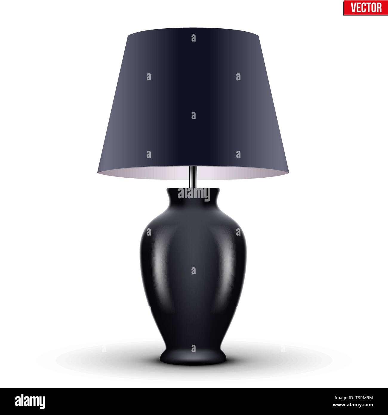 Lampe de table classique avec bol et ombre Illustration de Vecteur