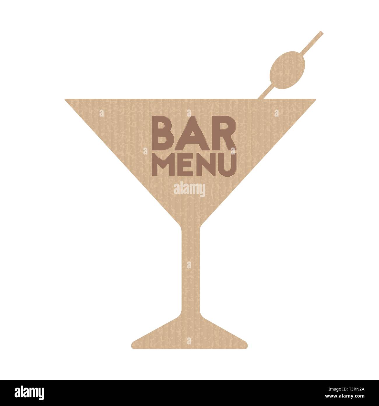 Menu de bar. Verre à martini. Icône carton abstrait. Vector illustration Illustration de Vecteur
