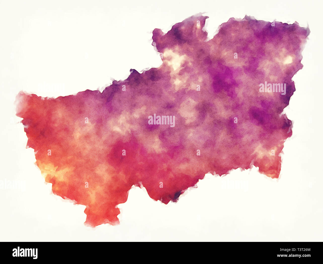 Souk Ahras aquarelle province plan de l'Algérie Banque D'Images