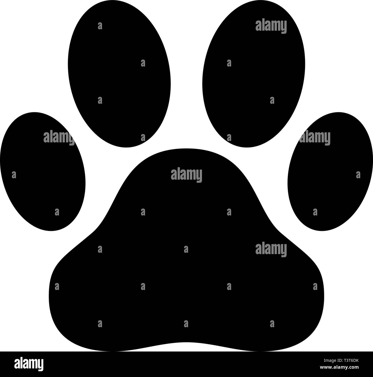 Black dog paw print silhouette vector illustration isolé Illustration de Vecteur